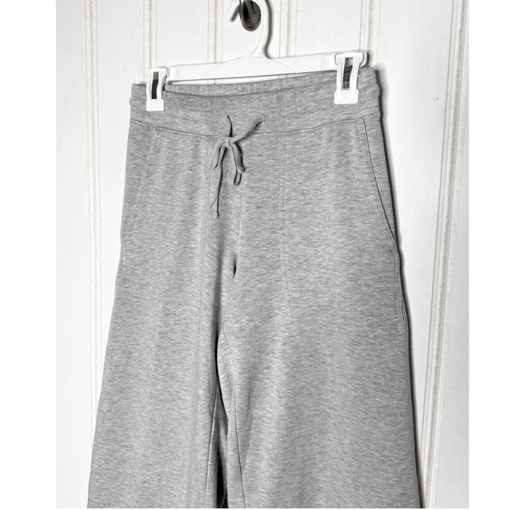 Quince Cropped Wide Leg Sweats Heather Gray Tencel Modal Drawstring Pants Womens - Picture 5 of 9